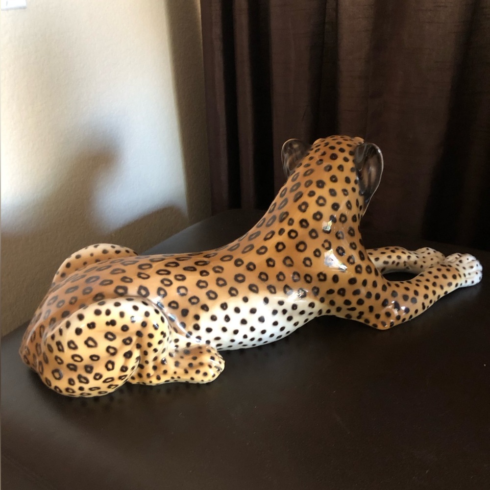 🐆 VTG ItALiAN lE0PArD CErAMiC StAtUe 🐆 - Picture 3 of 14